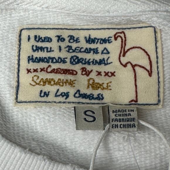 Sandrine Rose Convertable L/S S/S Distressed Sweatshirt White Women Small NWT - Picture 13 of 14
